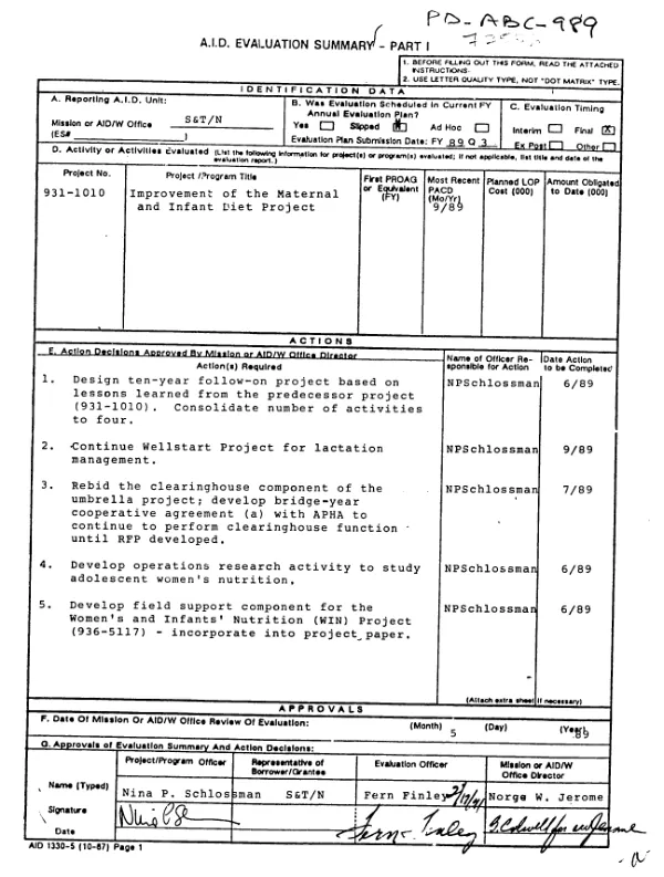 Nutrition of young children and their mothers in Cameroon : findings from the 1998 Cameroon DHS survey = Nutrition des jeunes enfants et de leur mere au Cameroun : resultats de l"EDS Cameroun 1998