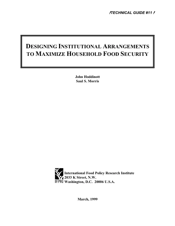 Designing institutional arrangements to maximize household food security
