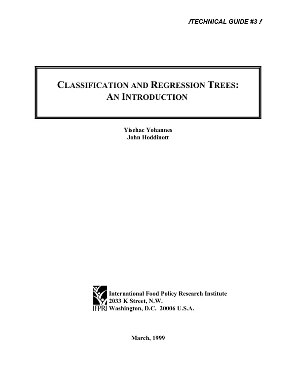 Classification and regression trees : an introduction