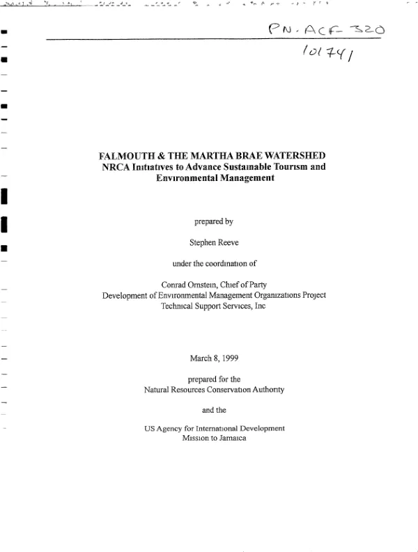 Falmouth & the Martha Brae watershed : NRCA [Natural Resources Conservation Authority] initiatives to advance sustainable tourism and environmental management