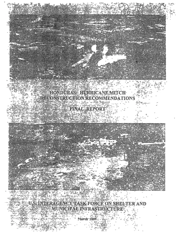 Honduras : Hurricane Mitch reconstruction recommendations -- final report
