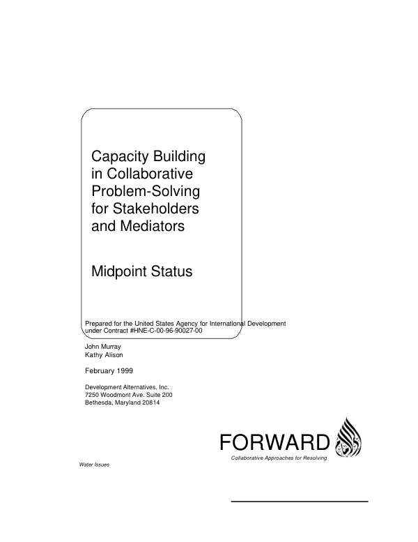 Capacity building in collaborative problem-solving for stakeholders and mediators : midpoint status