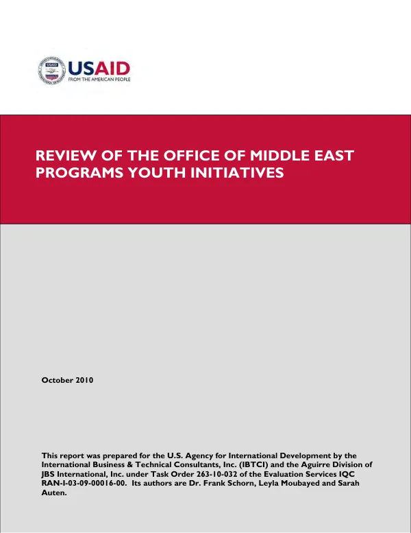 Review of the Office of Middle East programs youth initiatives