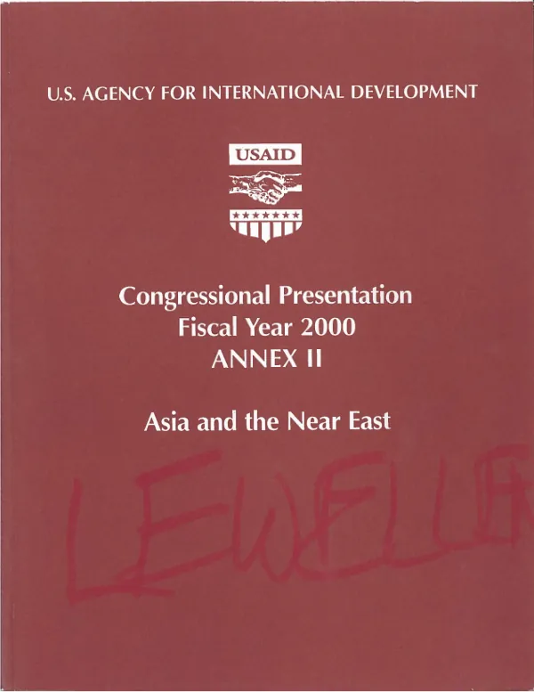 Congressional presentation, fiscal year 2000 : annex II, Asia and the Near East