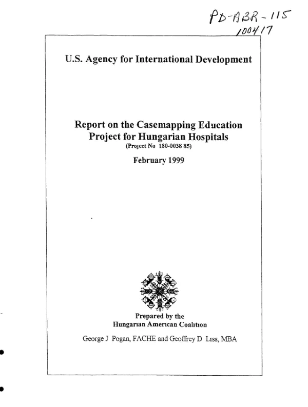 Report on the casemapping education project for Hungarian hospitals (project no. 180-0038.85) [: final report]
