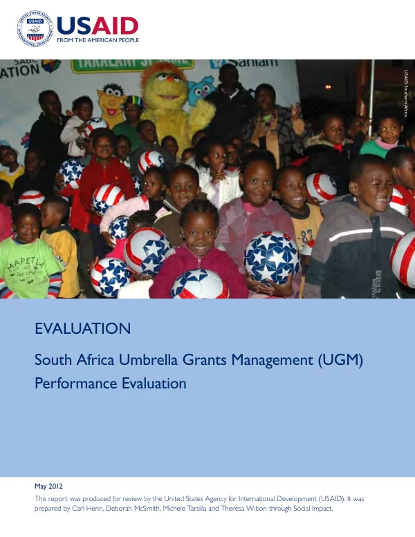 South Africa umbrella grants management (UGM) performance evaluation