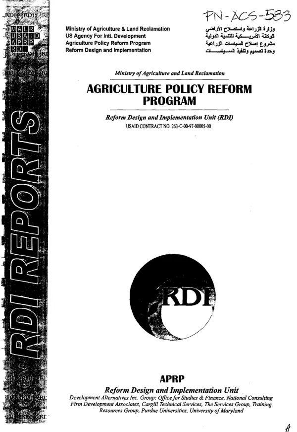 Horticulture subsector policy and regulatory constraints
