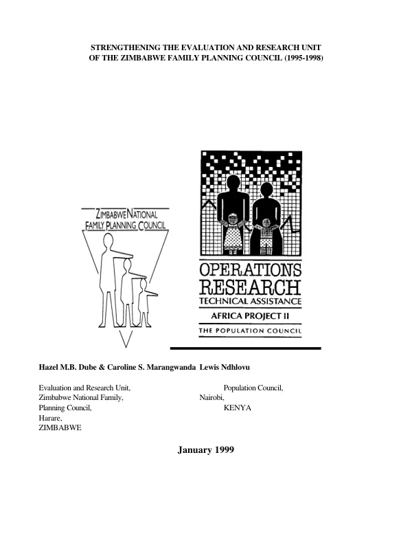 Strengthening the Evaluation and Research Unit of the Zimbabwe Family Planning Council (1995-1998)