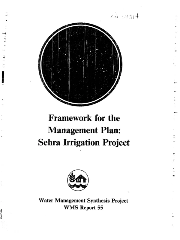 Framework for management plan : Sehra subproject area and an overview of the management training and planning program