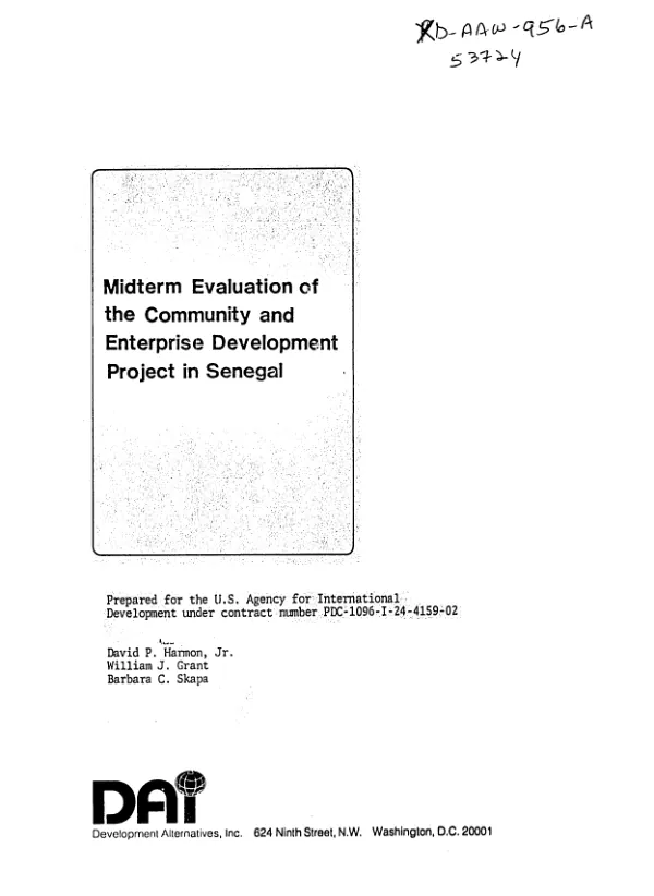Midterm evaluation of the community and enterprise development project in Senegal
