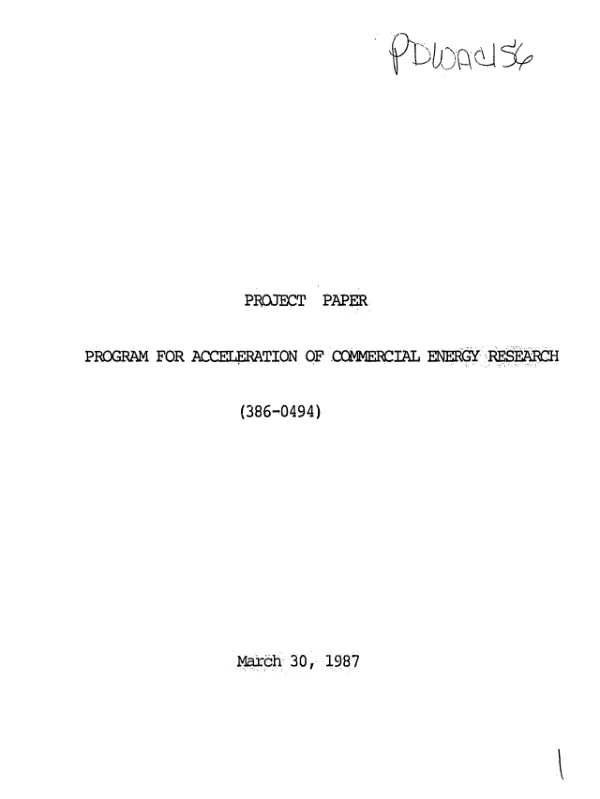 Program for acceleration of commercial energy research