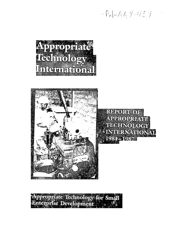 Report of Appropriate Technology International, 1984-1987