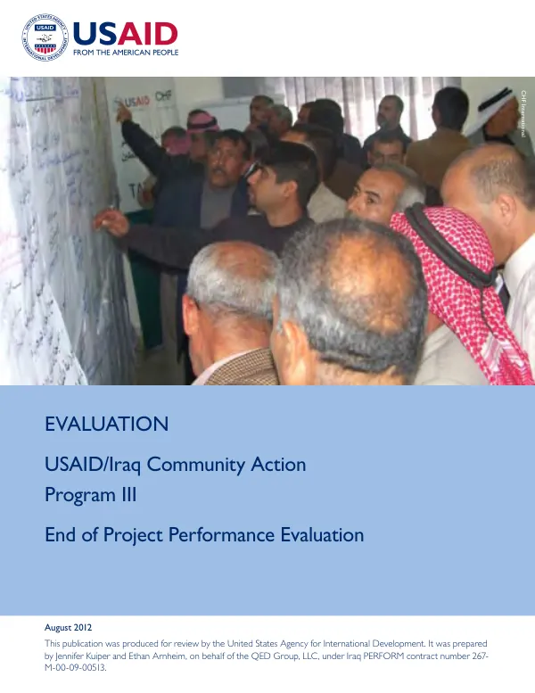 USAID/Iraq community action program III : end of project performance evaluation