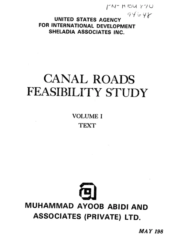 Canal roads feasibility study [volumes 1-3]