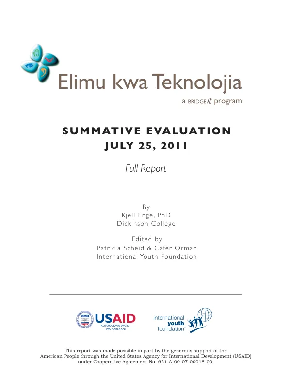 Elimu kwa Taknolojia, a BridgeIT program : summative evaluation