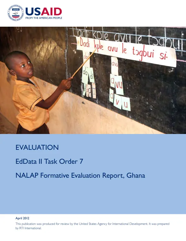 EdData II task order 7 : NALAP formative evaluation report, Ghana