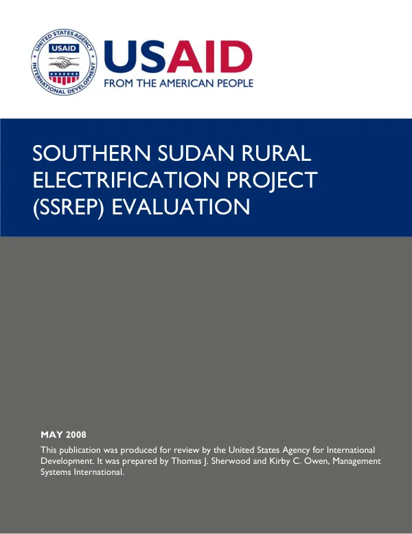 Southern Sudan rural electrification project (SSREP) evaluation