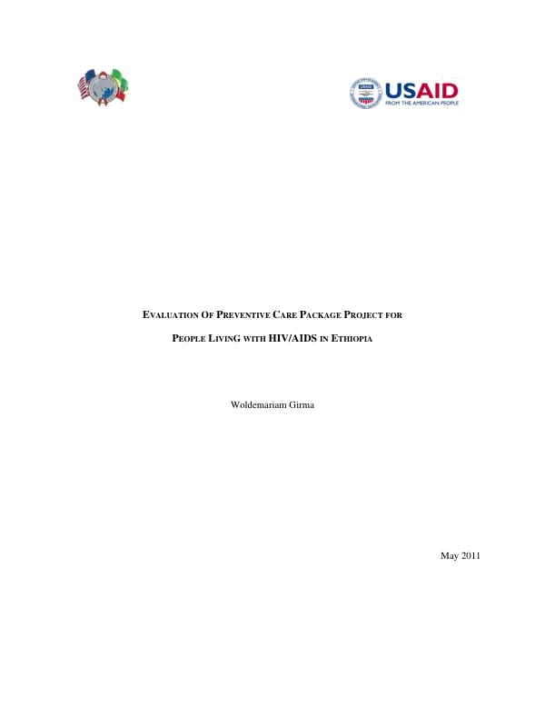 Evaluation of preventive care package project for people living with HIV/AIDS in Ethiopia