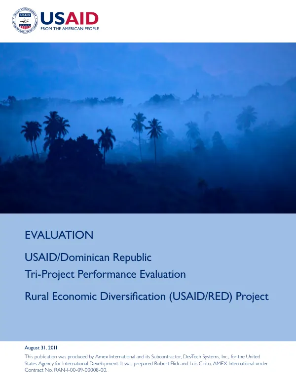 USAID/DR tri-project evaluation: Volume II : rural economic diversification (USAID/RED) project