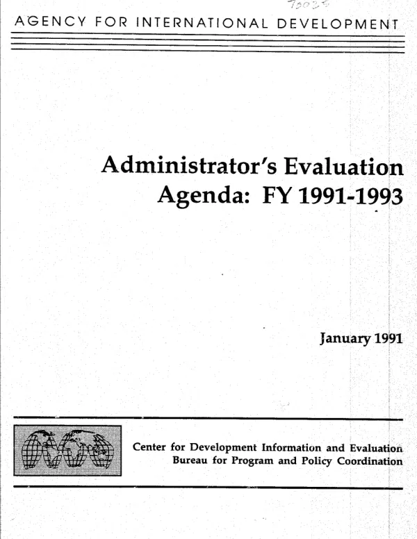 Administrator"s evaluation agenda : FY 1991-1993