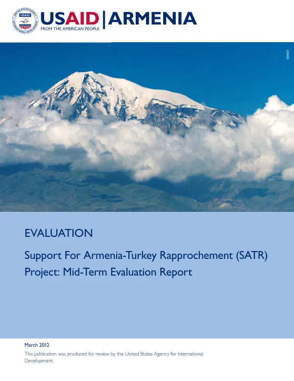 Support for Armenia-Turkey rapprochement (SATR) project : mid-term evaluation report
