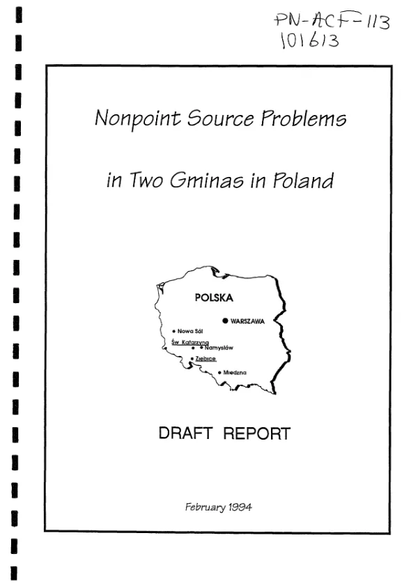 Nonpoint source problems in two gminas in Poland : local environmental management (LEM) project
