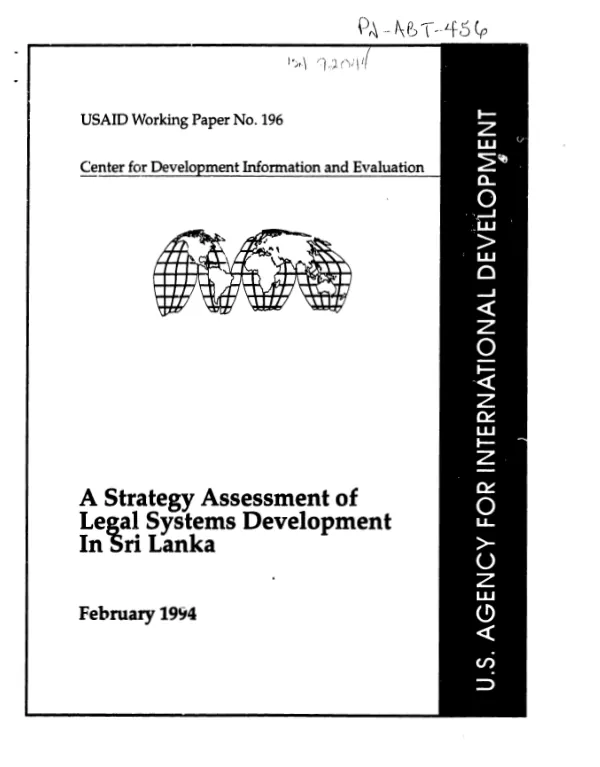 Strategy assessment of legal systems development in Sri Lanka