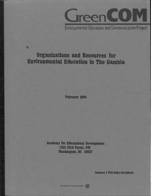 Organizations and resources for environmental education in The Gambia