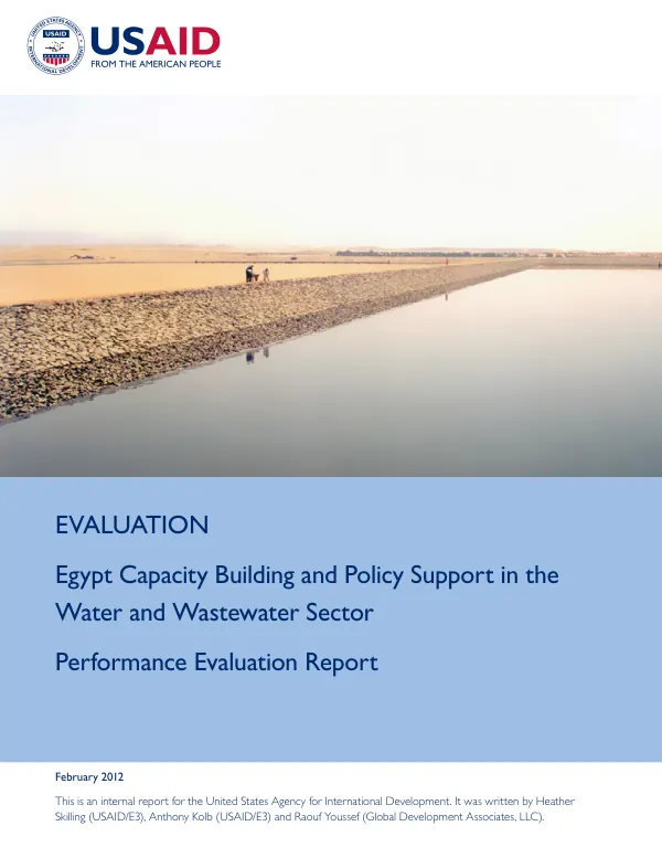 Egypt capacity building and policy support in the water and wastewater sector : performance evaluation report