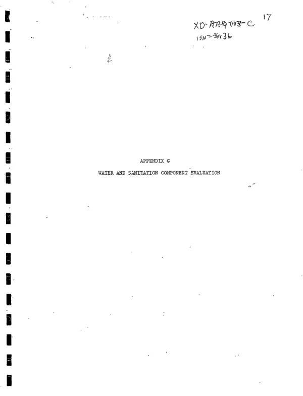 Appendix G : water and sanitation component evaluation