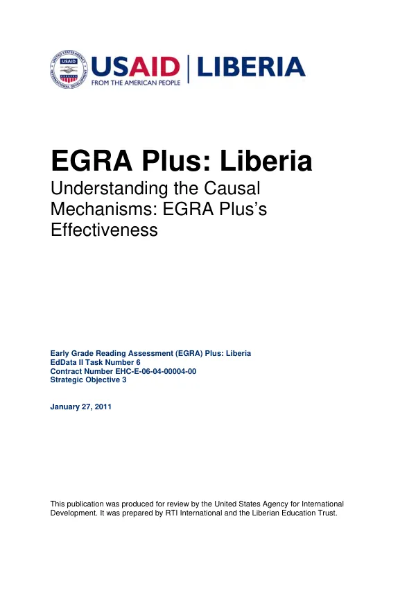 Understanding the causal mechanisms : EGRA plus"s effectiveness