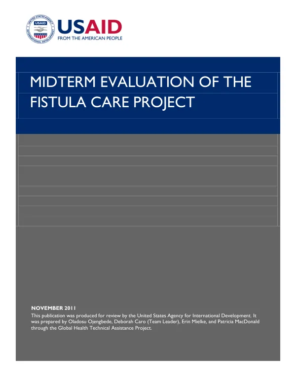 Midterm evaluation of the fistula care project