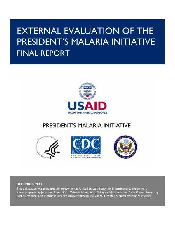 External evaluation of the President's malaria initiative : final report