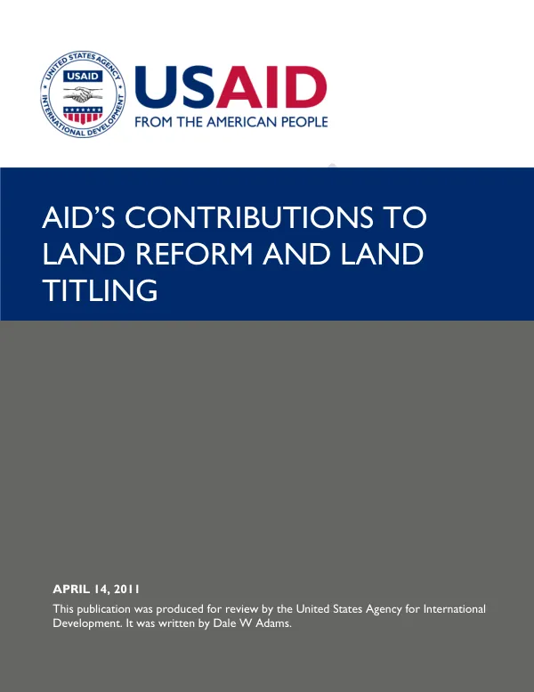 AID"s Contributions to Land Reform and Land Titling