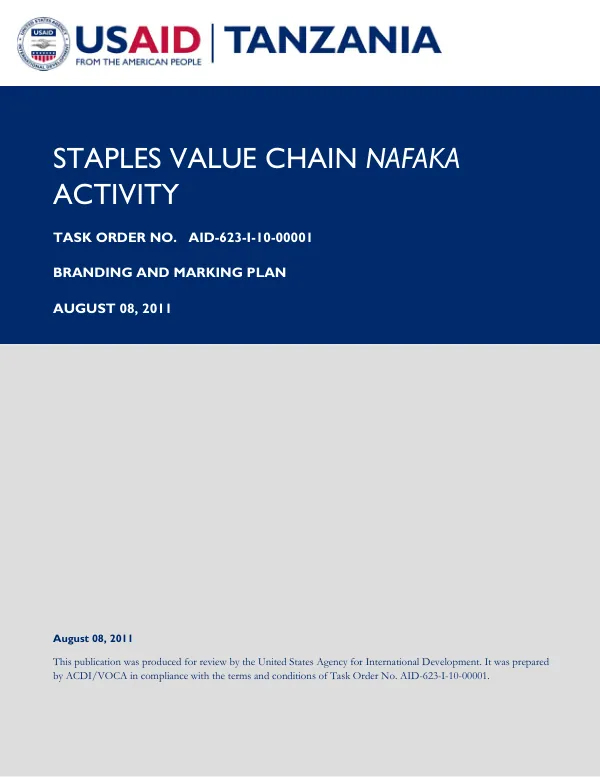 NAFAKA Branding and Marking Plan