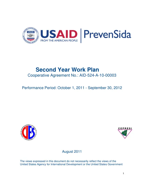 Prevensida. Second Year Work Plan