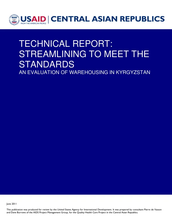 Technical Report Warehousing Evaluation in Kyrgyzstan