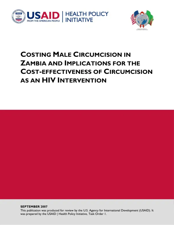 Costing male circumcision in Zambia and implications for the cost-effectiveness of circumcision as an HIV intervention