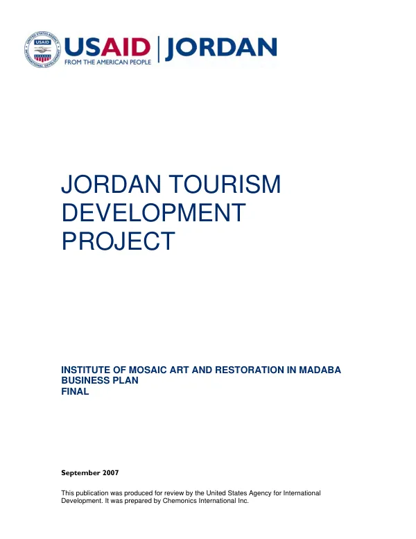 Institute of Mosaic Art and Restoration in Madaba business plan : final
