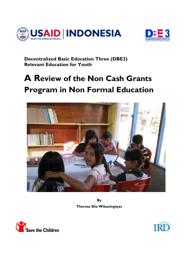 A review of the non cash grants program in non formal education