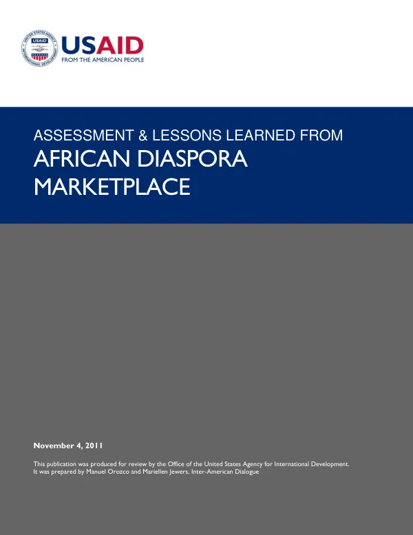 Assessment & lessons learned from African diaspora marketplace : final report