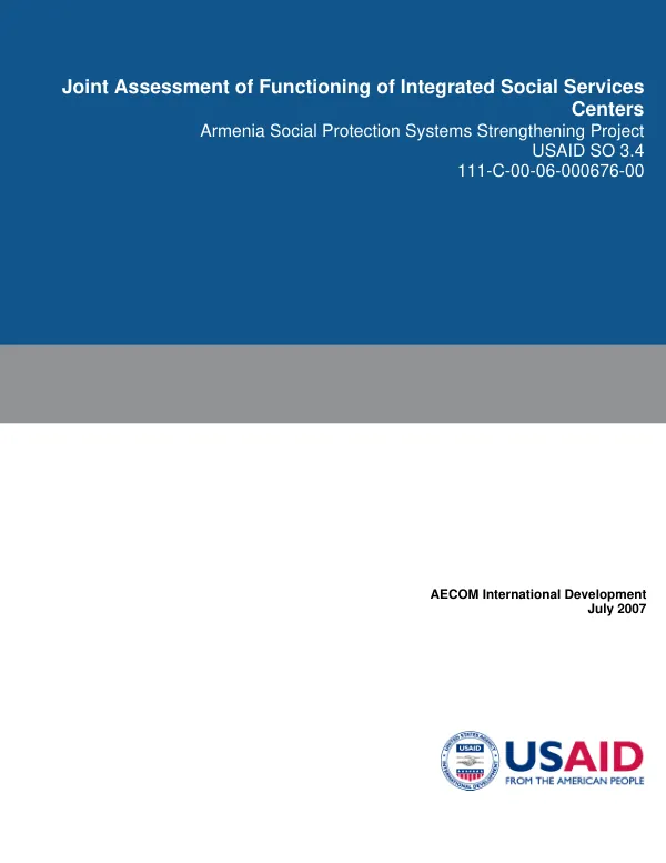 Joint assessment of functioning of integrated social services center
