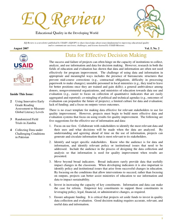 Data for effective decision making
