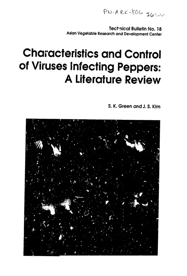 Characteristics and control of viruses infecting peppers : a literature review
