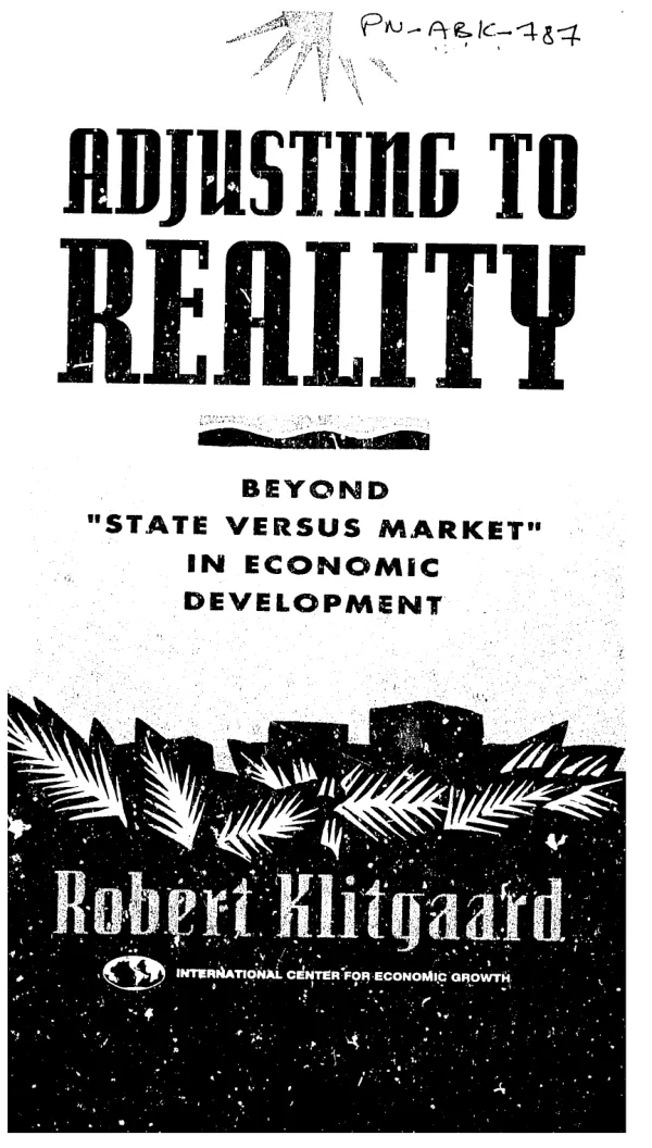 Adjusting to reality : beyond `state versus market" in economic development