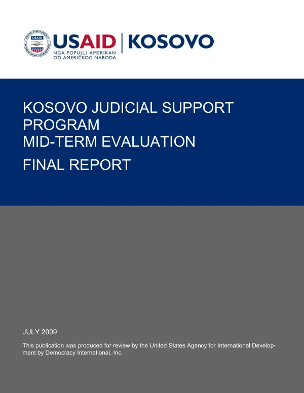 Kosovo judicial support program : mid-term evaluation : final report