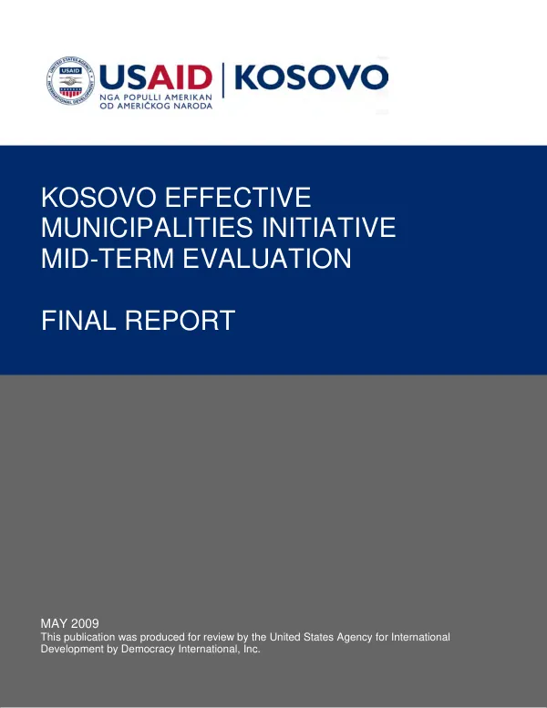 Kosovo effective municipalities initiative mid-term evaluation : final report