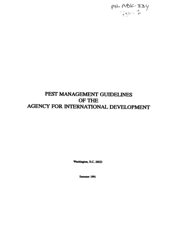 Pest management guidelines of the Agency for International Development