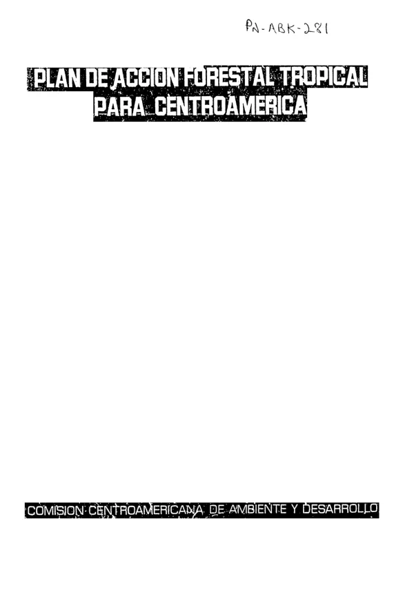 Plan de accion forestal tropical para Centroamerica