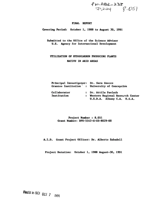 Utilization of hydrocarbon producing plants native in arid areas
